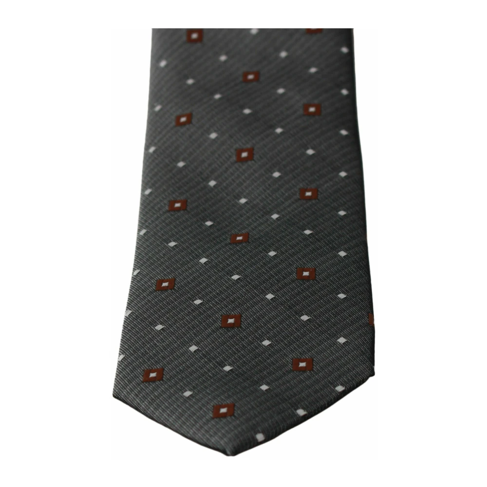 Dolce & Gabbana Men's Gray Ties, One Size, Patterned Clic Silk Necktie