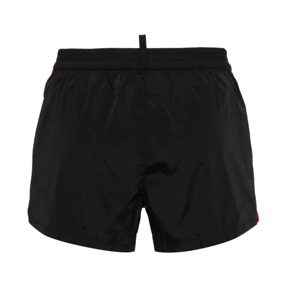 Dsquared2 Zwarte Side Logo Zwembroek Black Heren