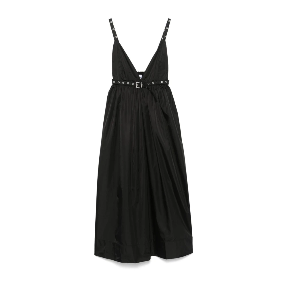 Ganni Nylon Strap Jurk met Gespversiering Black Dames