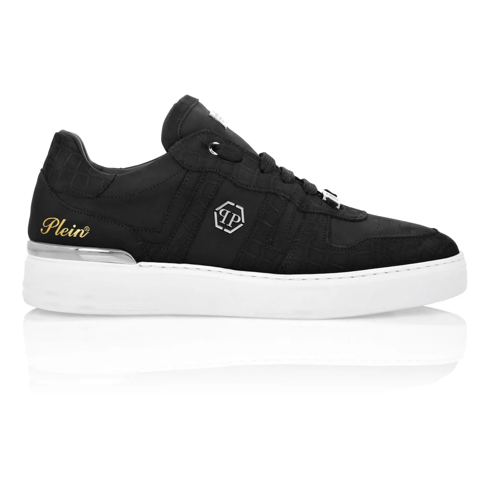 Philipp Plein Nubuck Low Top Sneakers Cocco unisex Schoenen Zwart