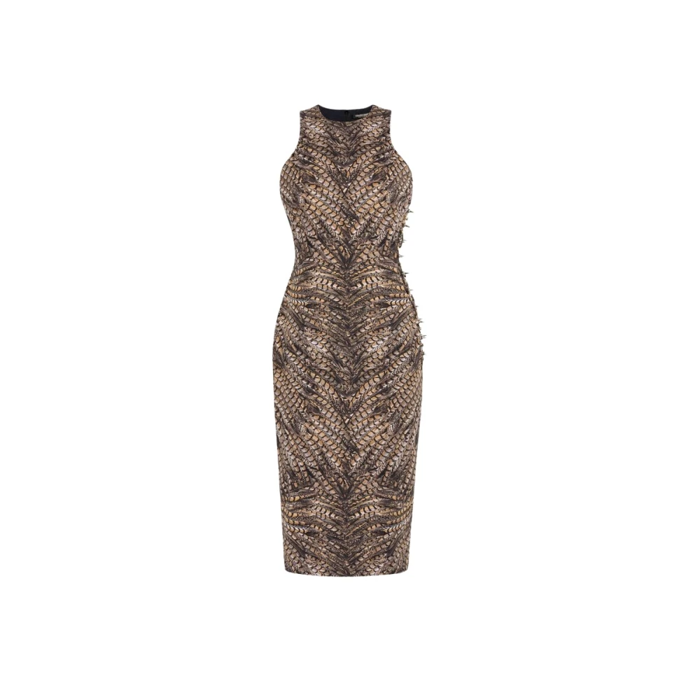 Roberto Cavalli Elegante Zwarte Jurk voor Vrouwen Brown Dames