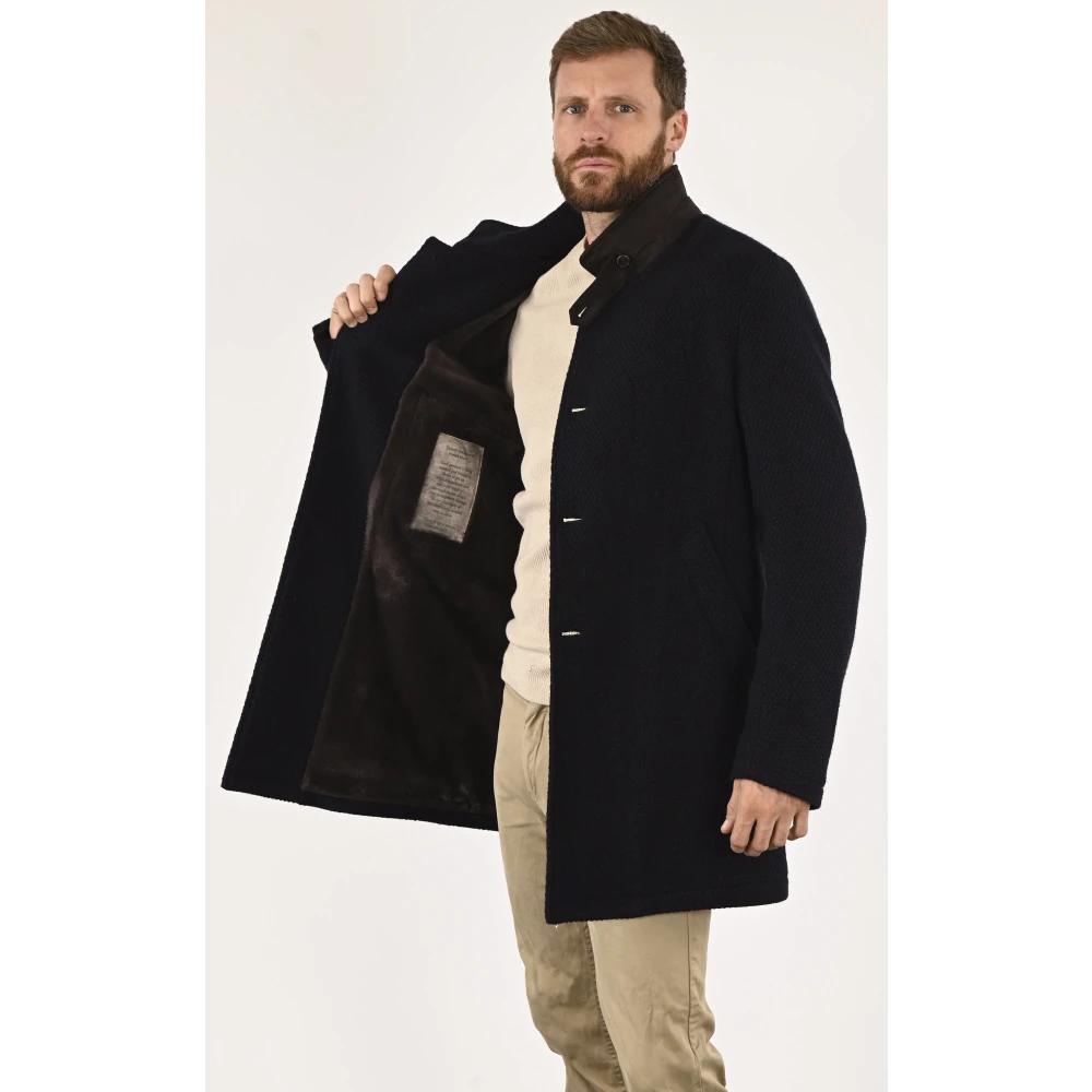 Gimo's Elegante Marine Wollen Jas Blue Heren