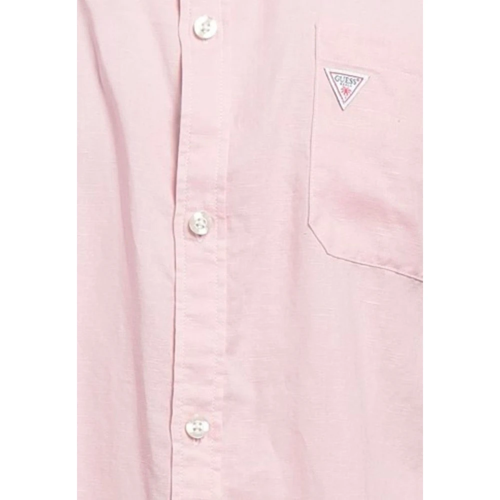 Guess Opgerolde Blouse Pink Heren