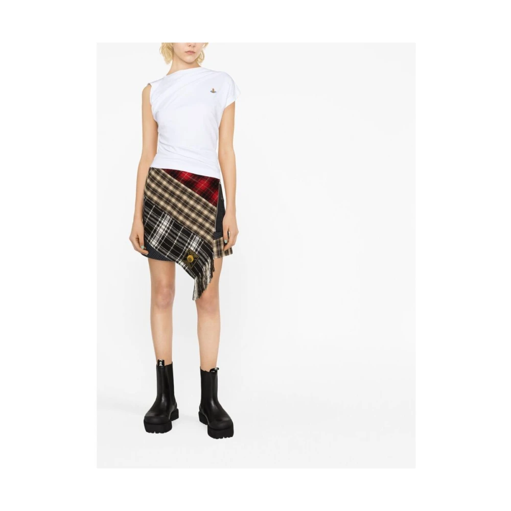 Vivienne Westwood Witte Katoenen Asymmetrische Geborduurde Logo Top White Dames
