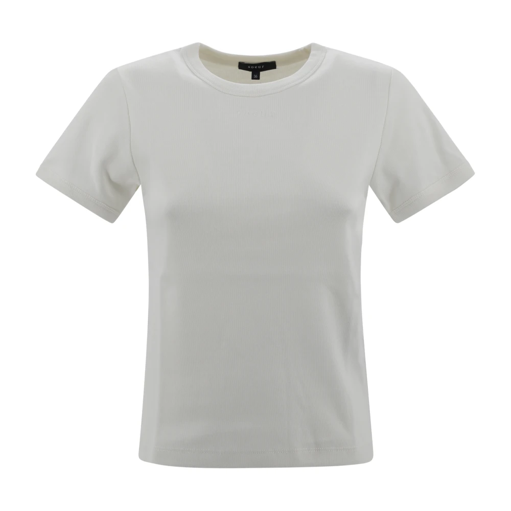 Soeur Katoenen Crew Neck T-shirt Wit White Dames