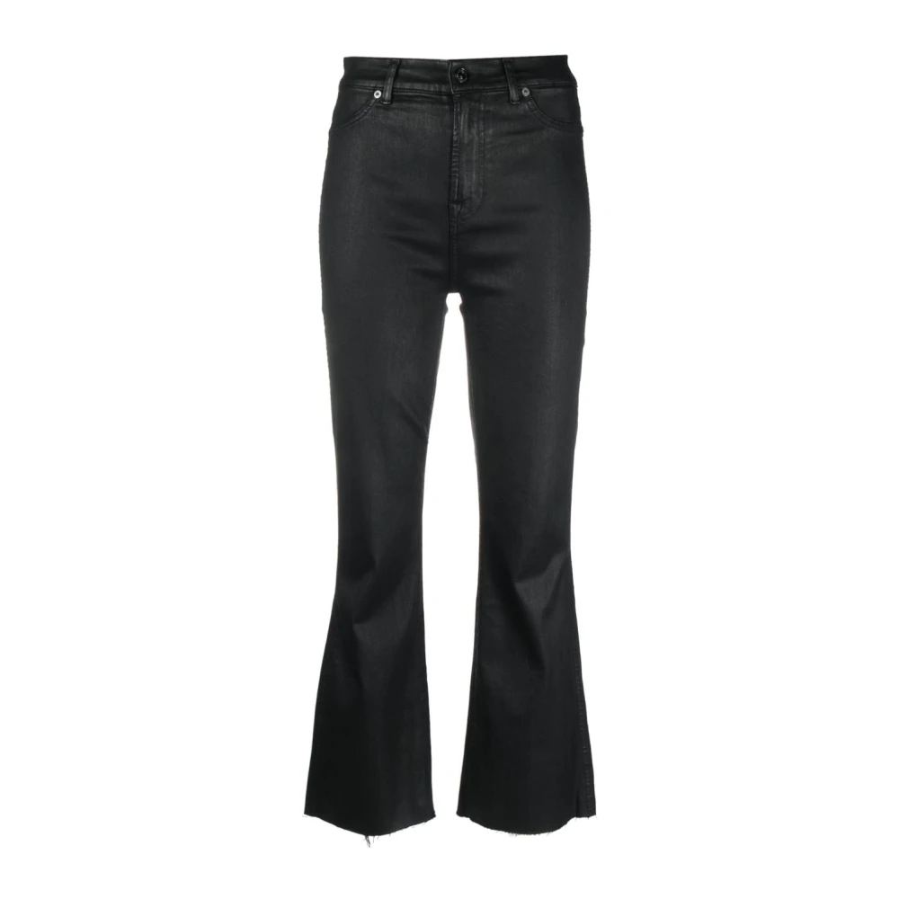 7 For All Mankind Zwarte Coated Slim Illusion Jeans Black Dames