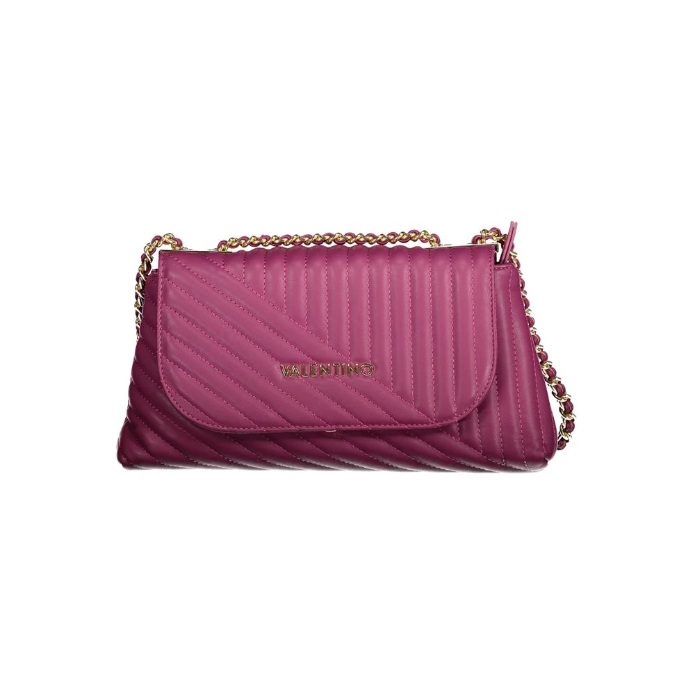 Valentino by Mario Valentino Stijlvolle Schoudertas met Ketting en Contrastdetails Purple Dames