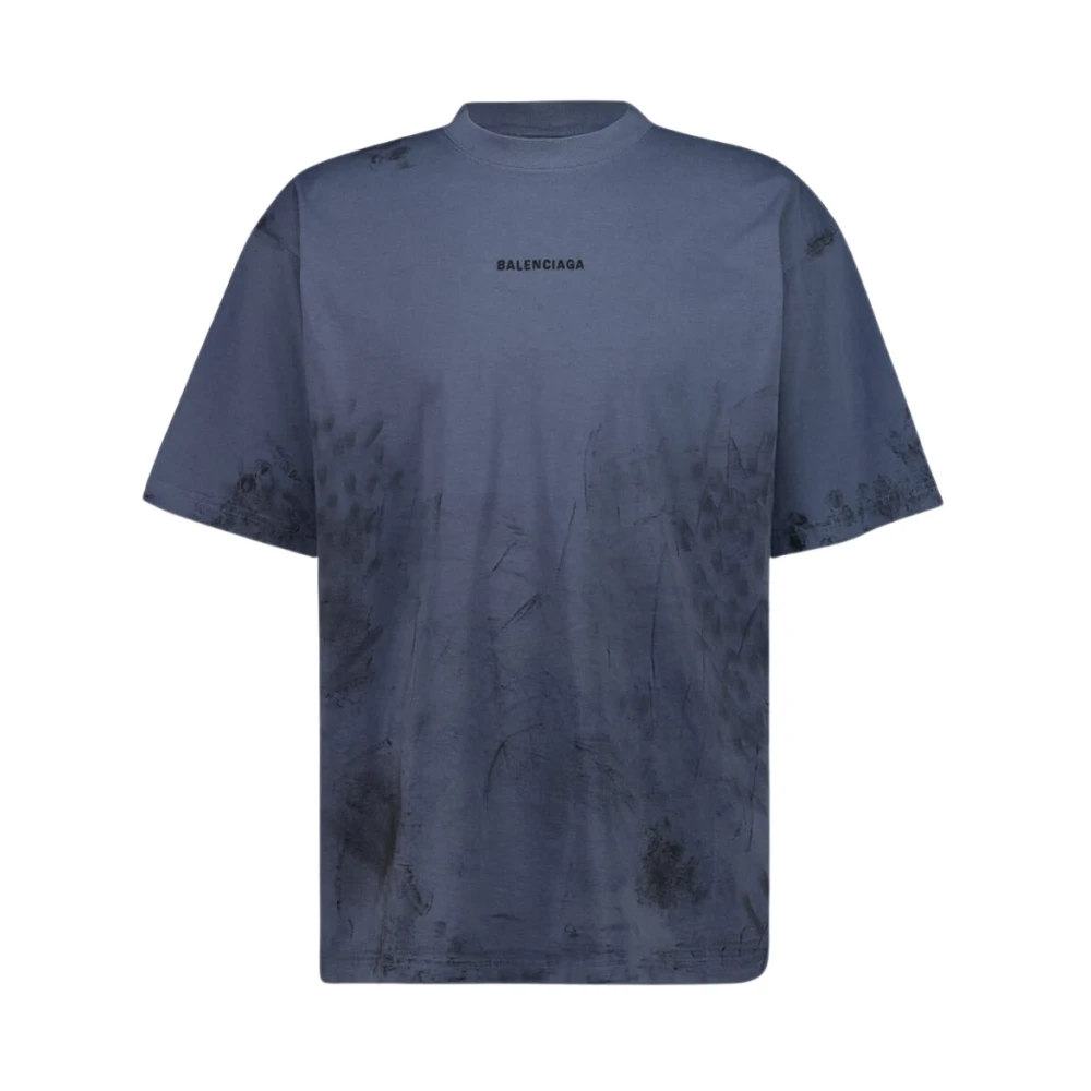 Balenciaga Men's Blue T-Shirts, S, Medium Fit T-Shirt