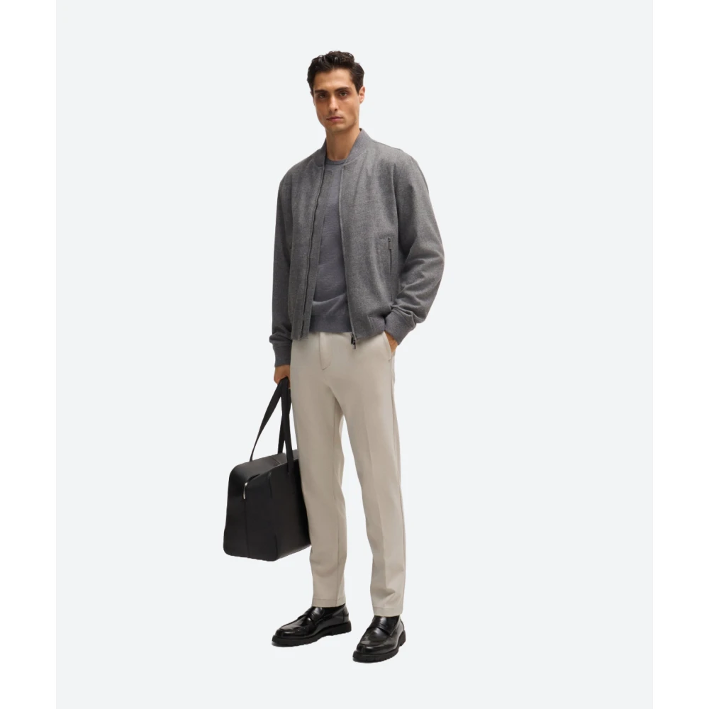 Hugo Boss Broek van stretchstof met micromotief Beige Heren