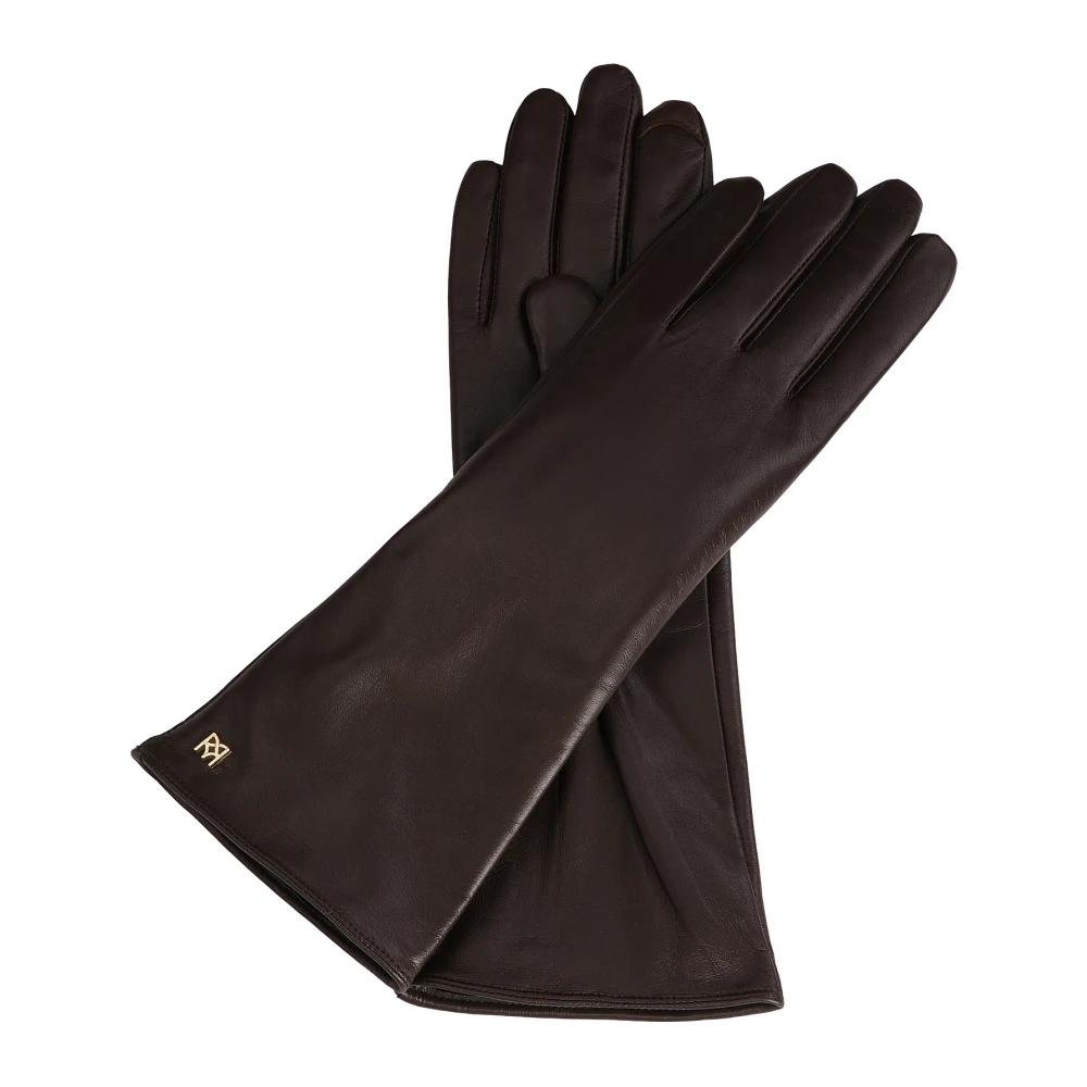 Kazar Lange donkerbruine monogramhandschoenen Brown Dames