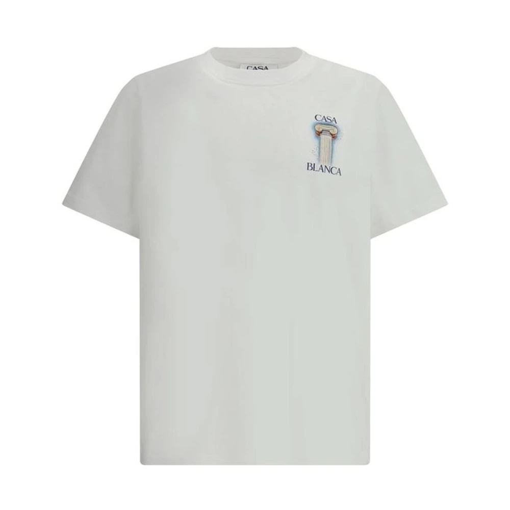 Casablanca Monogram Print Katoenen T-shirt White Heren