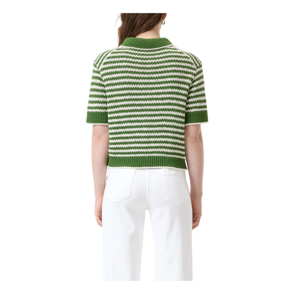closed Gestreepte Katoenen Vest Green Dames