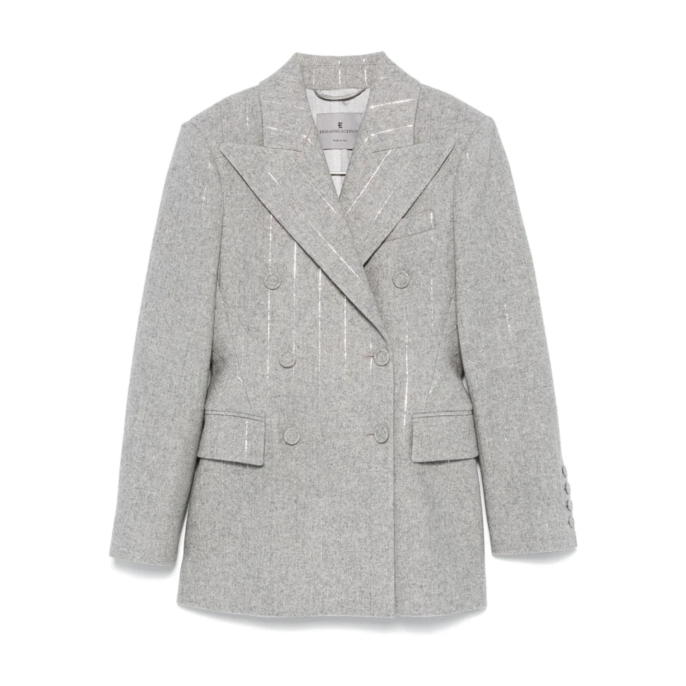 Ermanno Scervino Stijlvolle Jas met Uniek Ontwerp Gray Dames