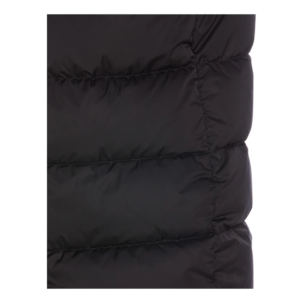 Herno Zwarte mouwloze gewatteerde bodywarmer met nepbont Black Dames