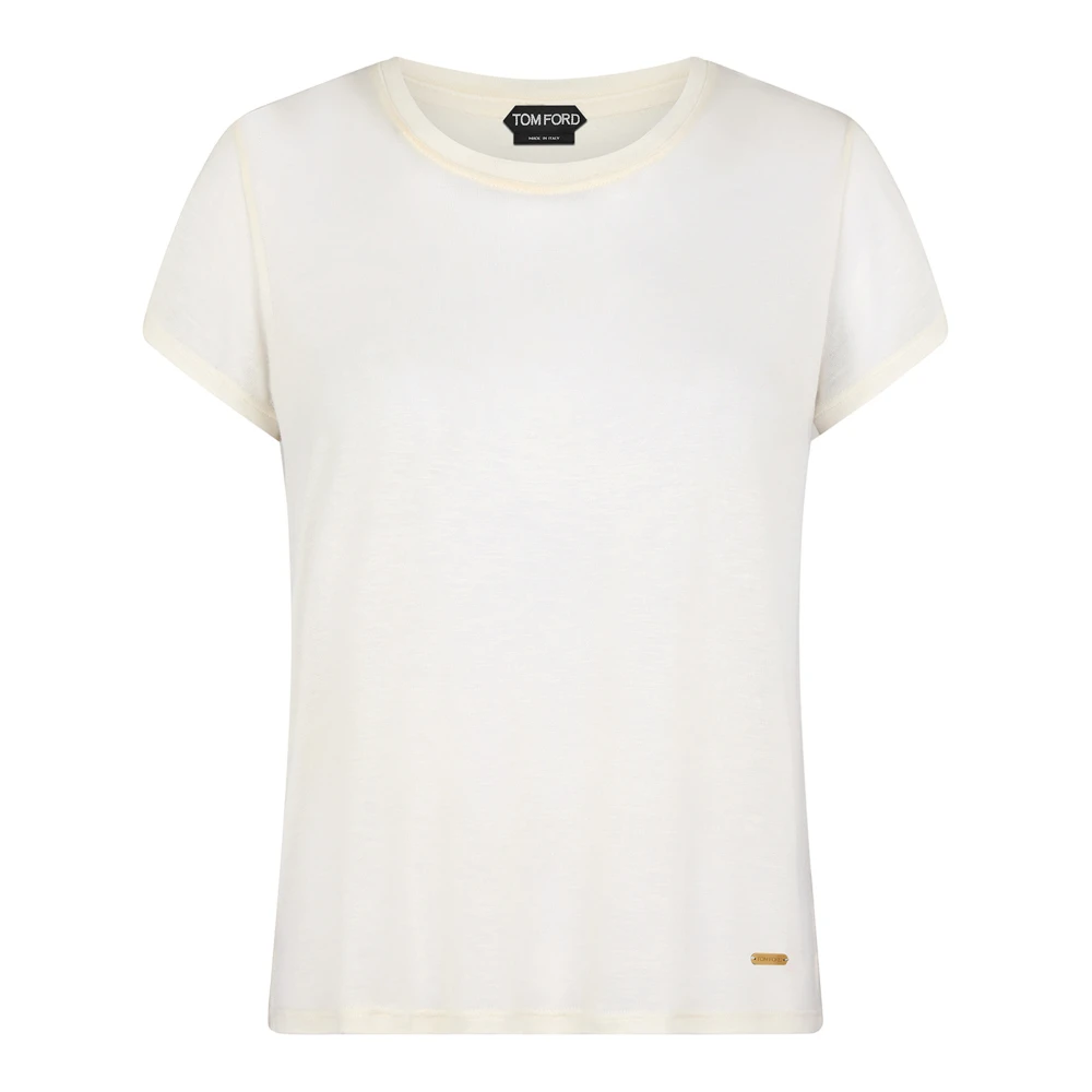 Tom Ford Wit Bamboe Jersey T-Shirt White Dames