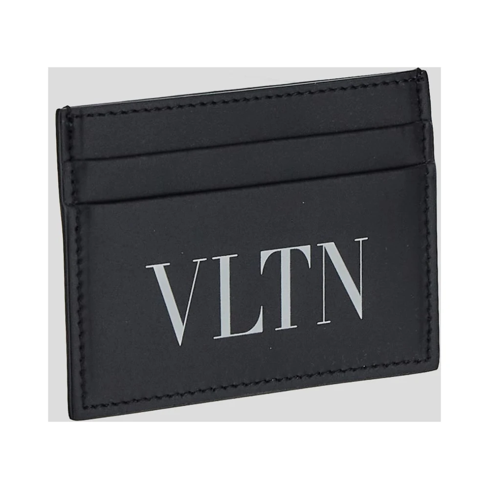 Valentino Garavani Leren Kaarthouder Portemonnee Black Heren