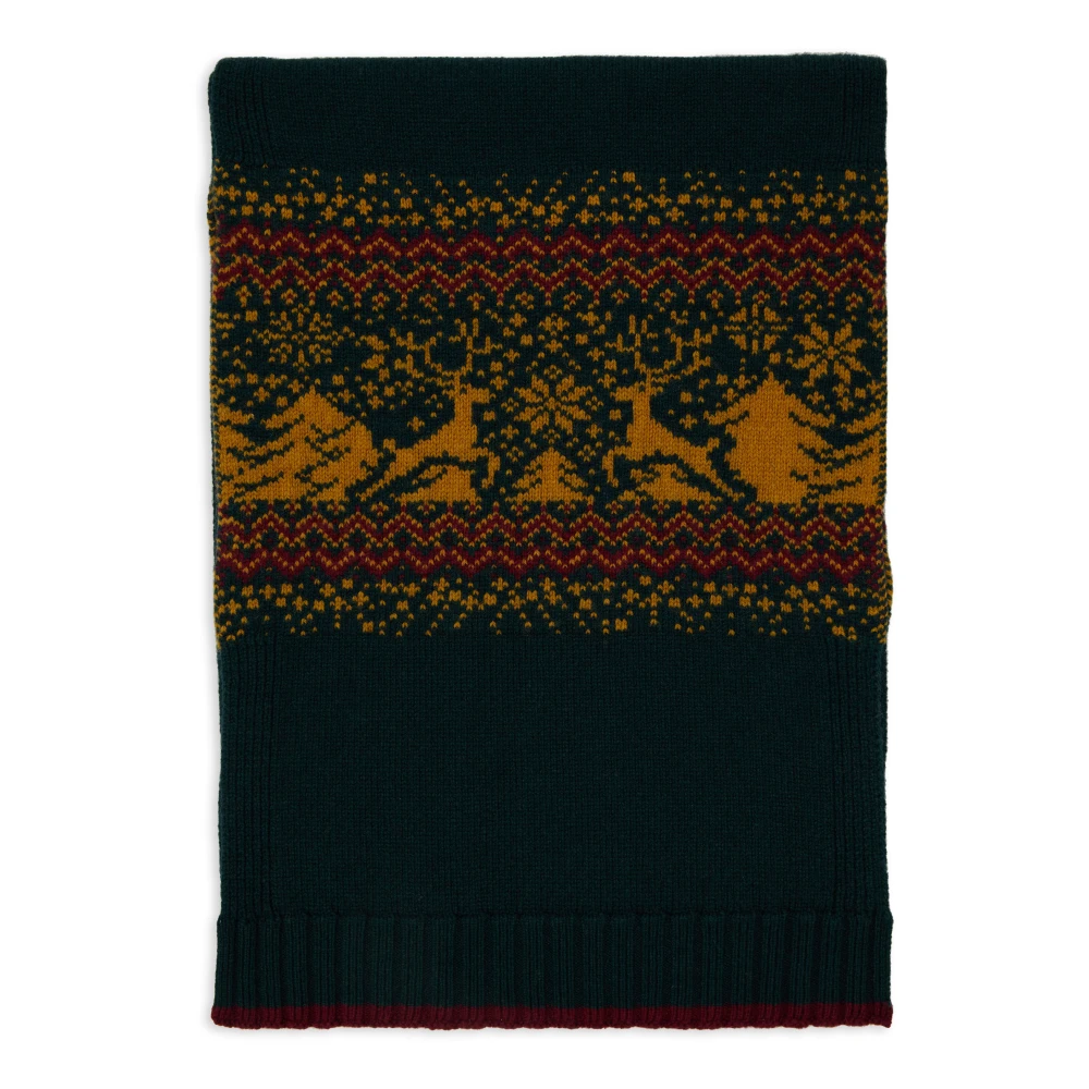 Gallo Kerstmotief Groene Sjaal Italiaanse Stijl Multicolor Unisex
