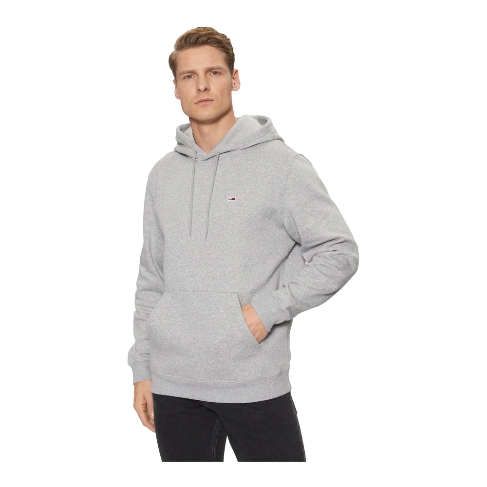 Tommy Jeans Logo Katoenen Hoodie Gray Heren