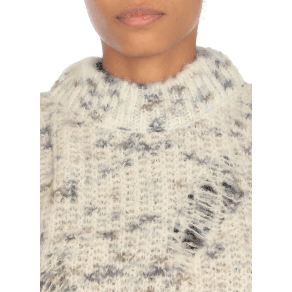 Msgm Grijze Alpaca Hoge Hals Trui Gray Dames