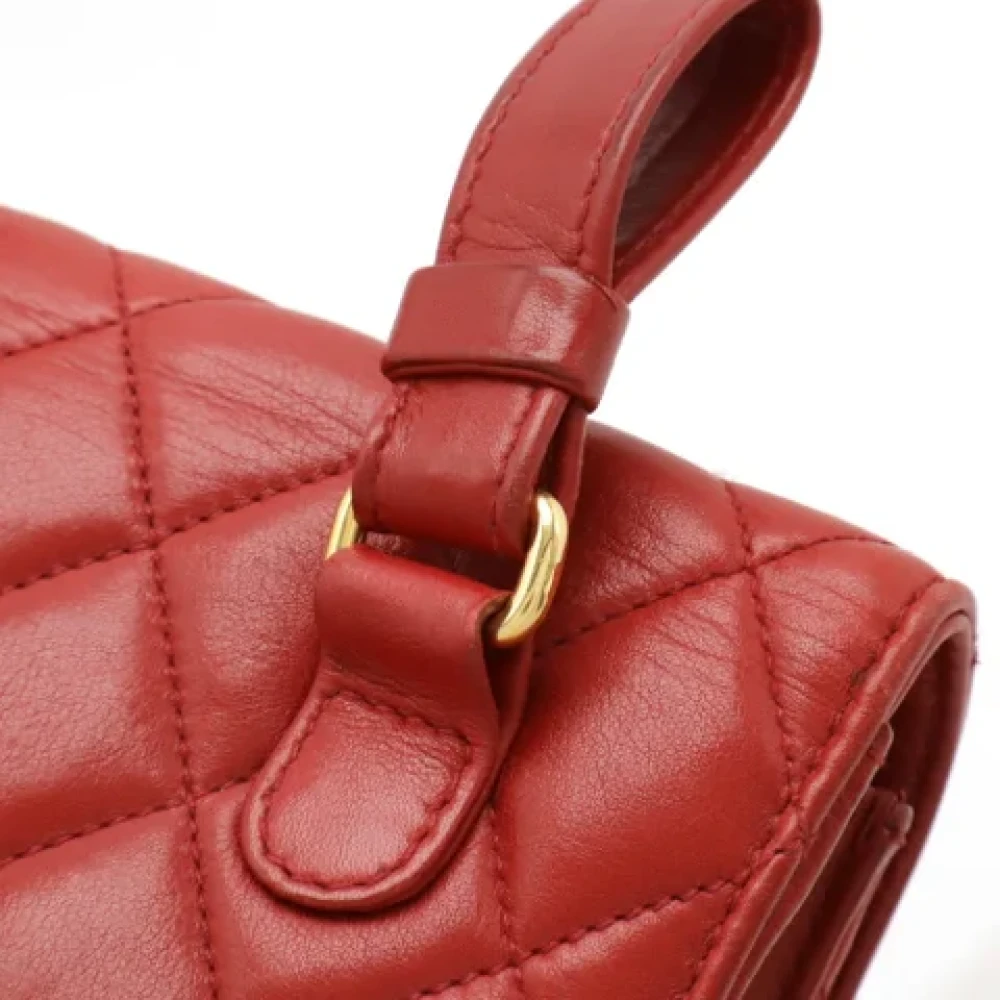 Chanel Vintage Pre-owned Leather clutches Red Dames