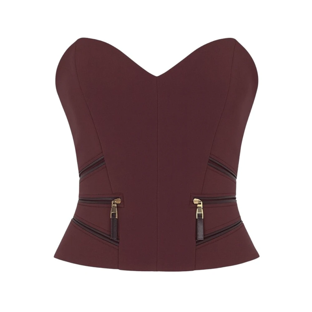 Elisabetta Franchi Women's Brown Sleeveless Tops - Sleeveless Tops - Xs - Tops