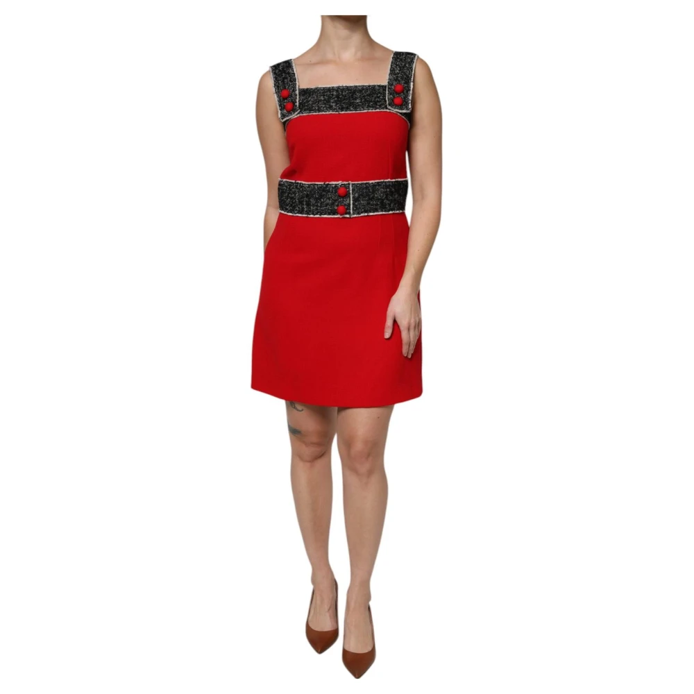 Dolce & Gabbana Women's Red Wool A-Line Mini Dress
