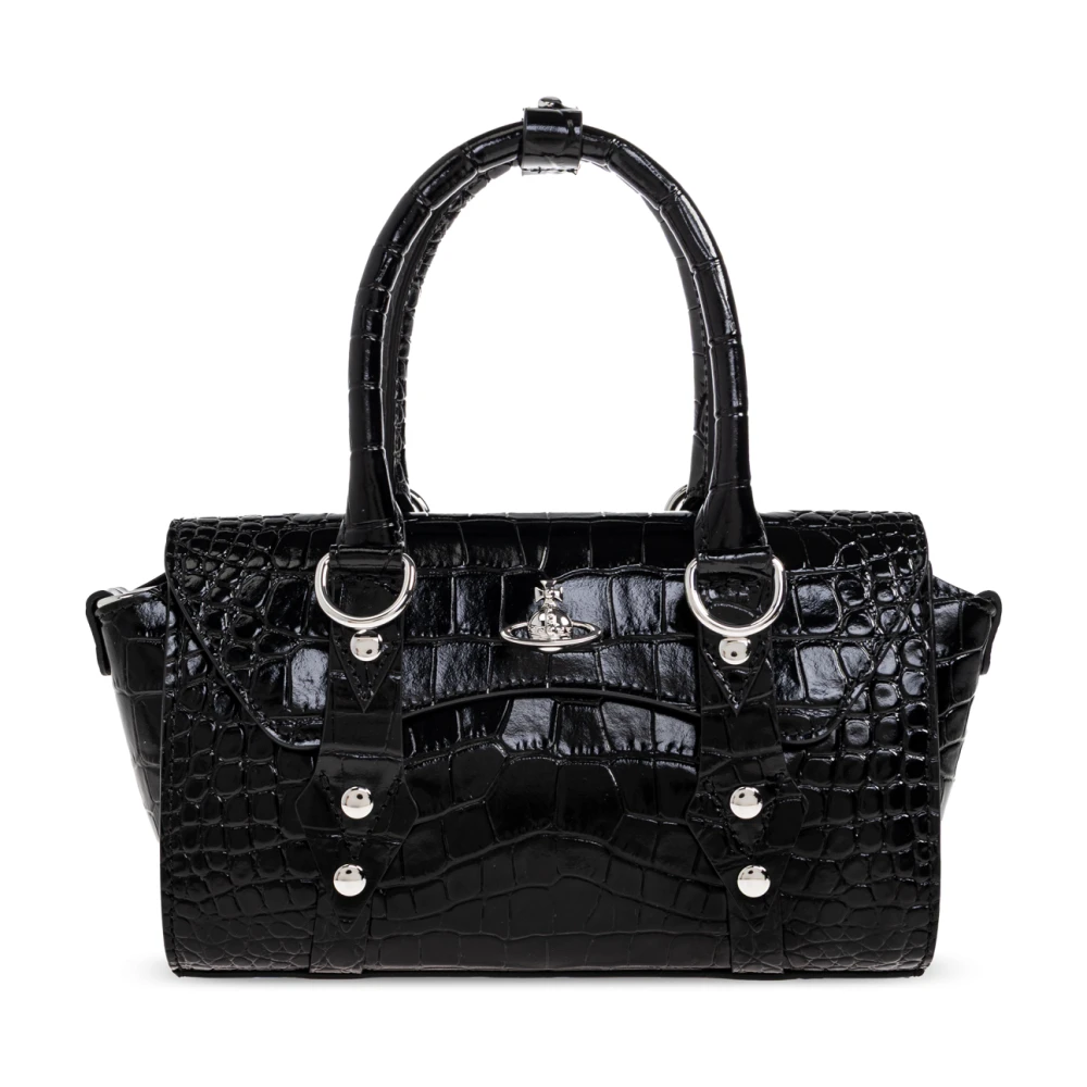 Vivienne Westwood Vrouw Zwart Tassen Dames, One Size, Katoen, Bettina Mini Handtas