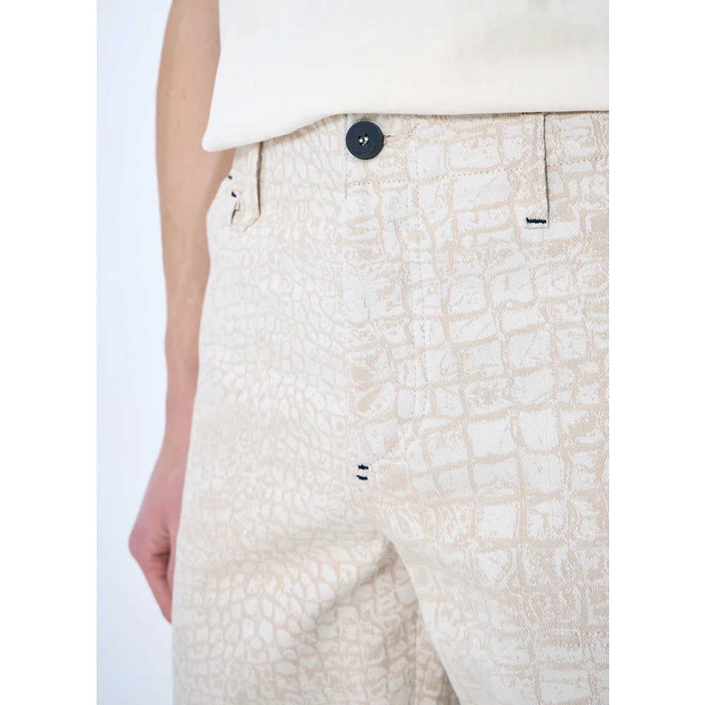 Jacquemus Katoenen Krokodil-geëmbosseerde Straight-Leg Broek Beige Heren