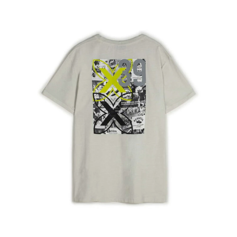 Munich Vintage Bedrukt T-shirt Off White Heren