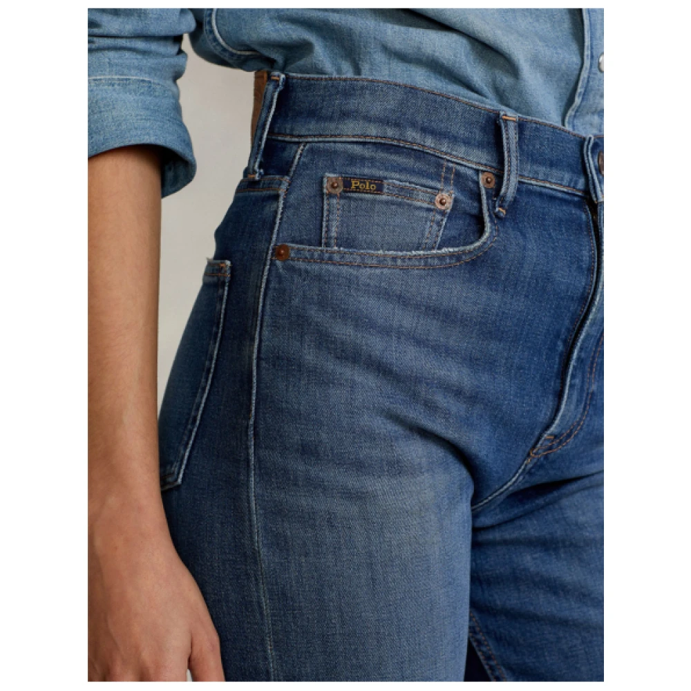 Polo Ralph Lauren High-waisted Straight Leg Jeans Blue Dames