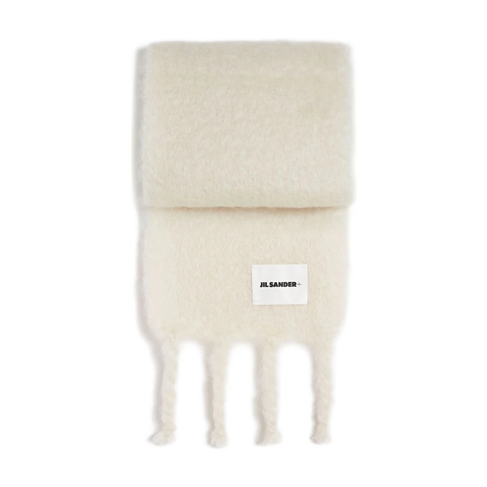 Jil Sander Femme Blanc Accessoires, Taille: One Size Slim Wool Blend Scarf