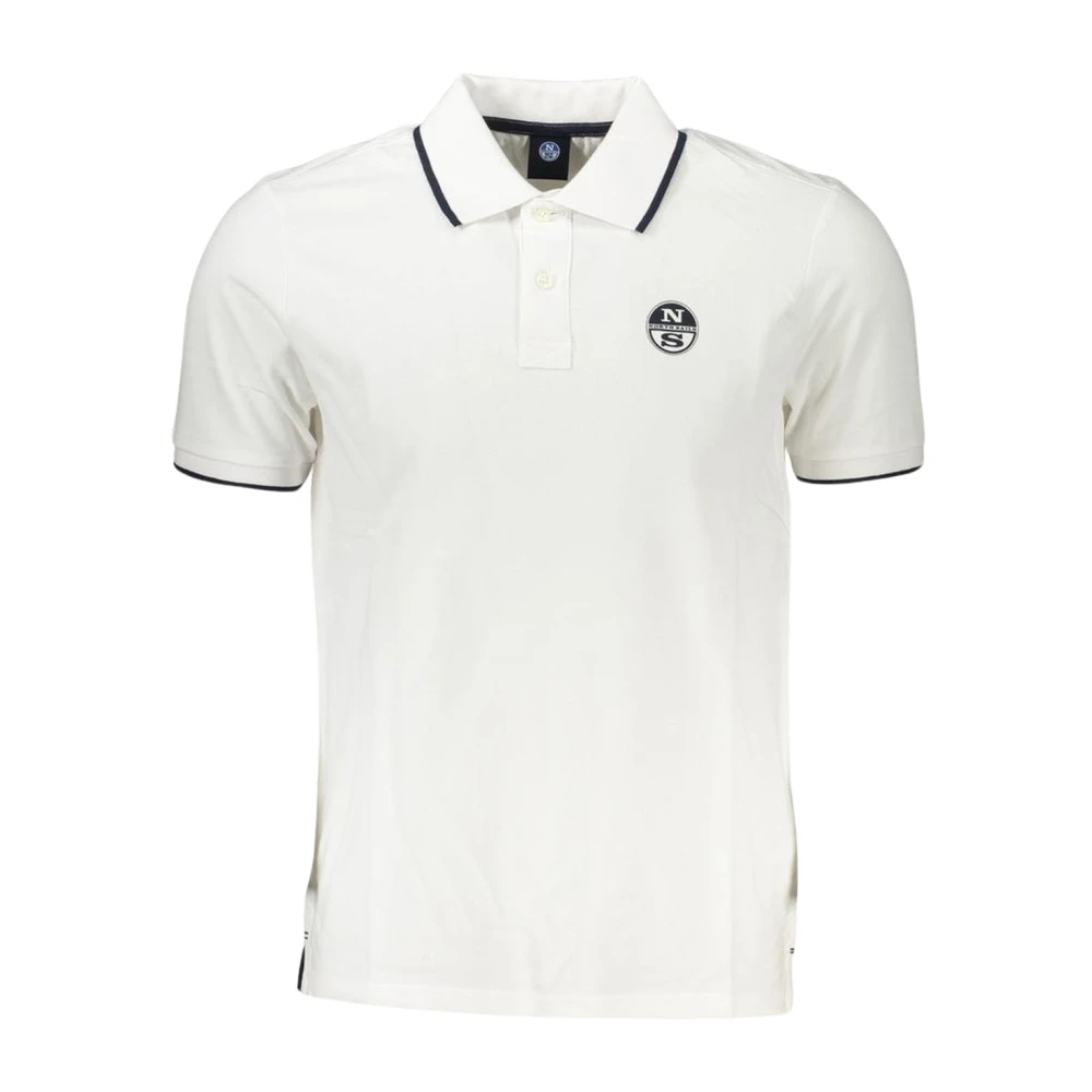 North Sails Katoenen poloshirt met contrastprint White Heren
