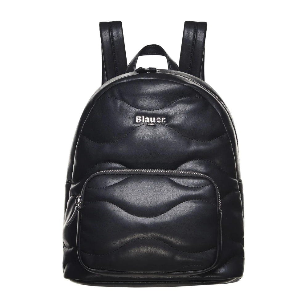 Blauer Women's Black Wave Quilted Faux Leather Backpack - Backpacks - One Size - Bags