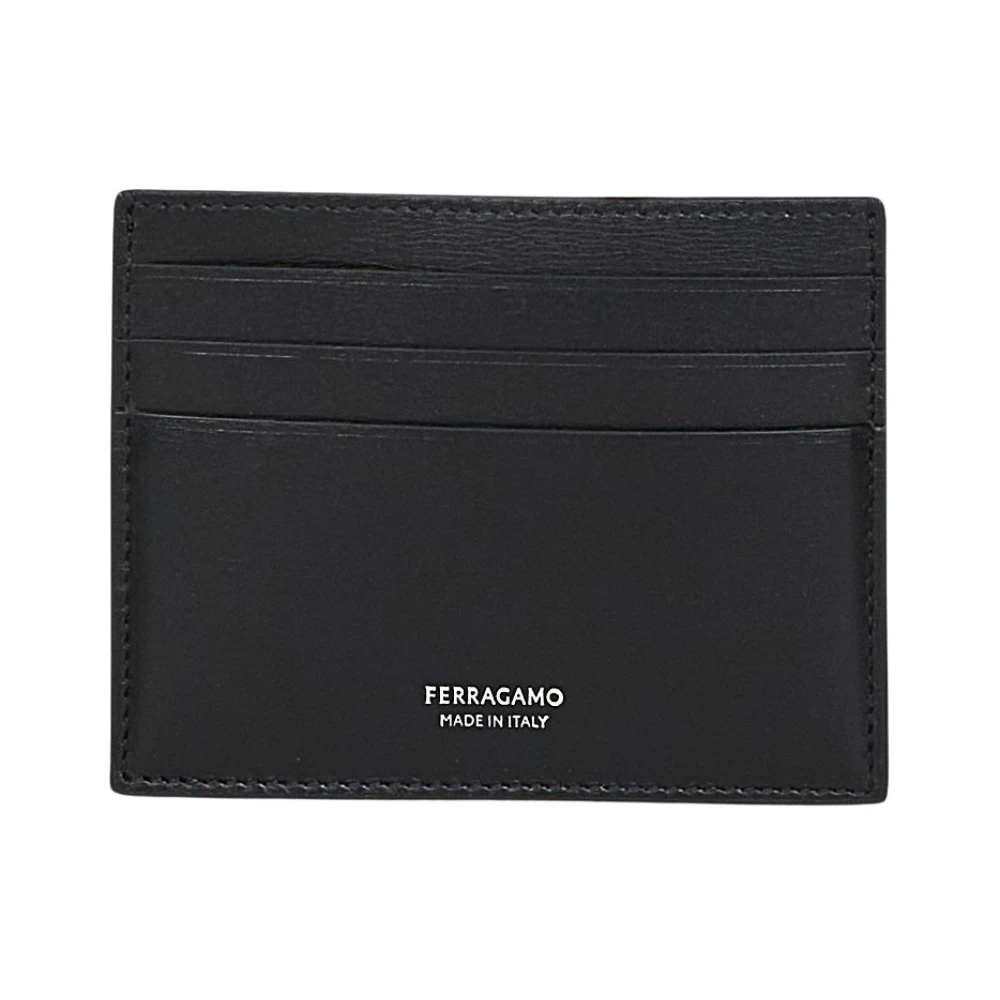 Ferragamo , Wallets & Cardholders, Male, Black, One Size, Palmellato Calfskin Cardholder