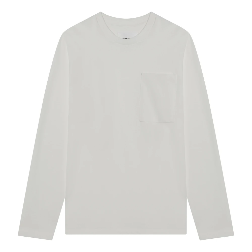 Jil Sander Lange mouw ronde hals T-shirt White Heren