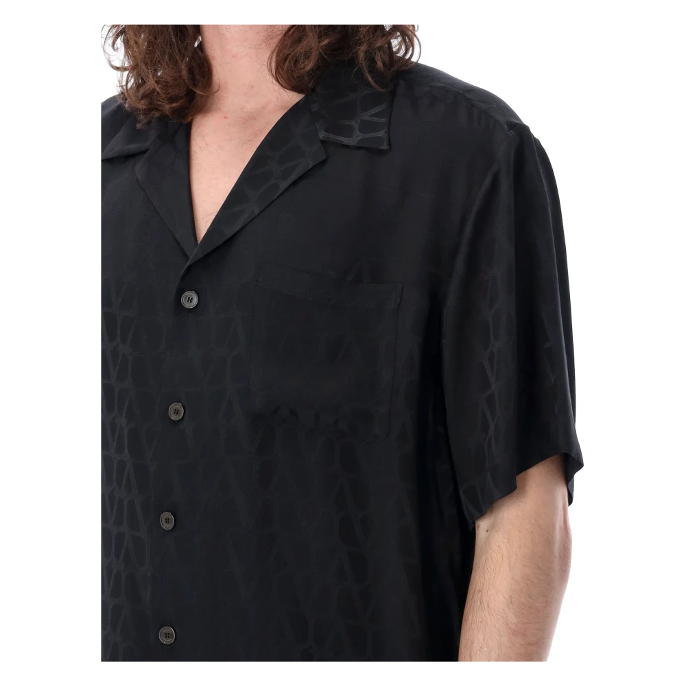 Valentino Garavani Toile Iconographe Bowling Shirt Black Heren