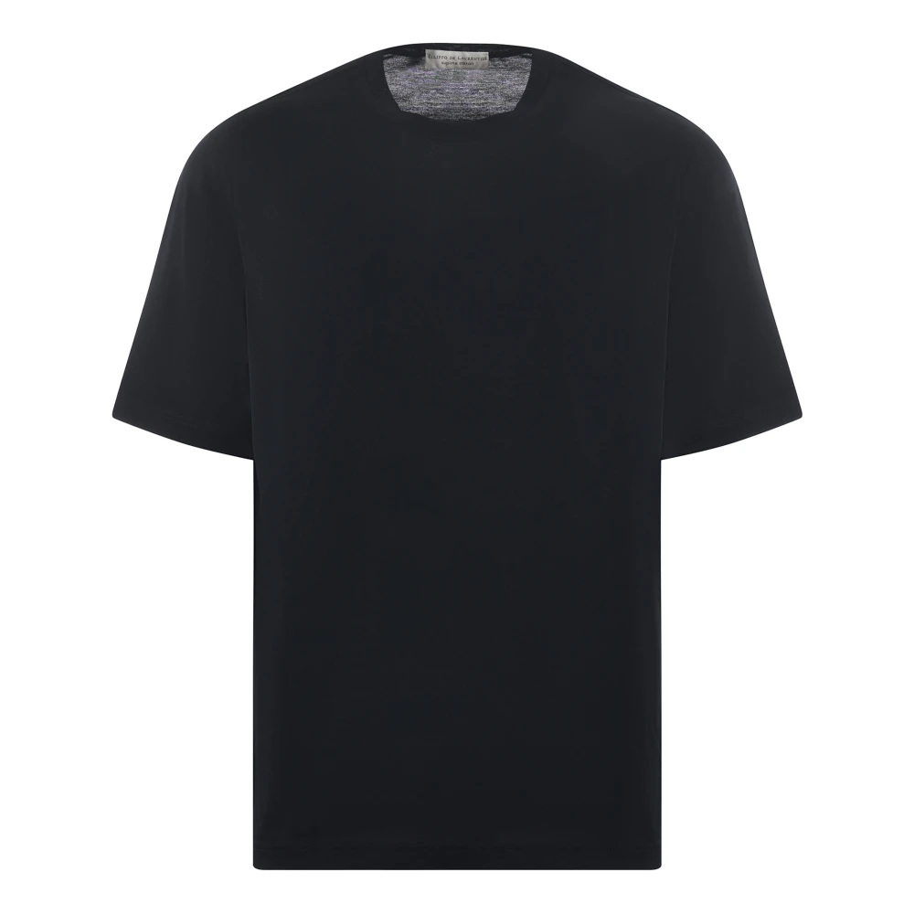 Filippo De Laurentiis Zwarte Katoenen Crewneck T-shirt Black Heren