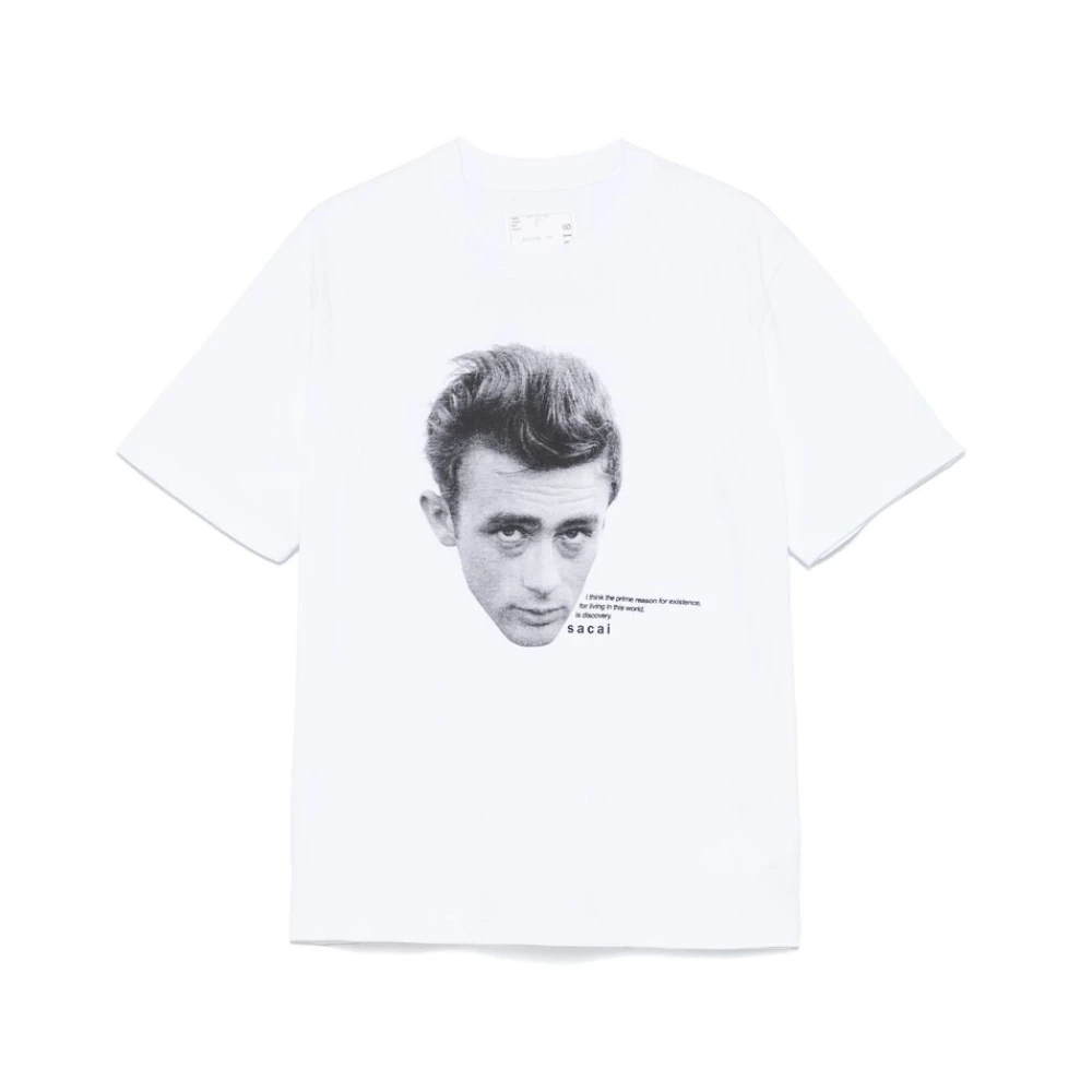 Sacai Witte Crew Neck Korte Mouwen T-shirt White Heren