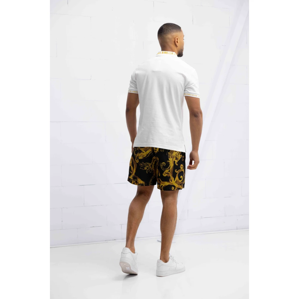 Versace Jeans Couture Gouden en witte heren polo shirt White Heren
