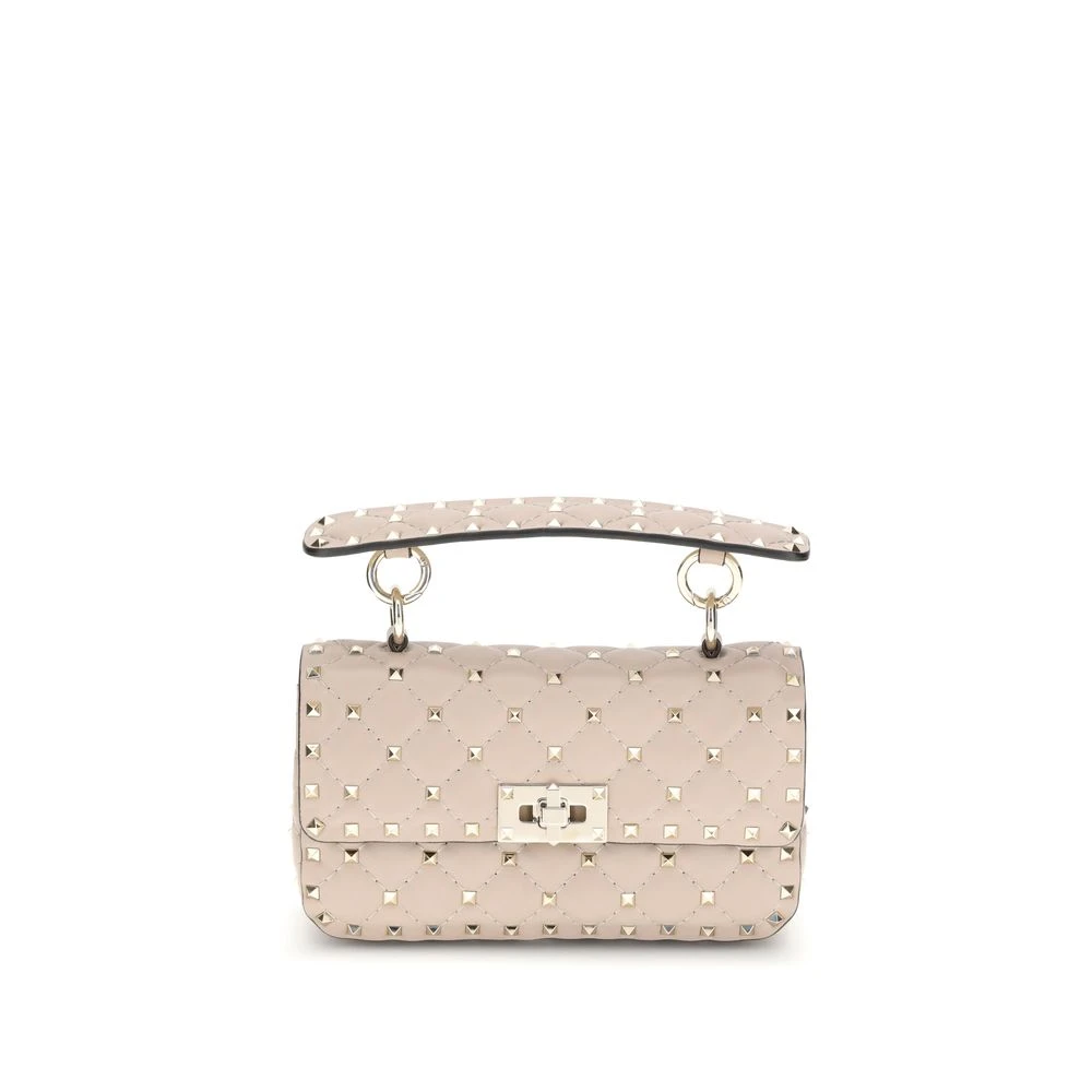 Valentino Garavani Women's Beige Rockstud Spike Leather Handbag