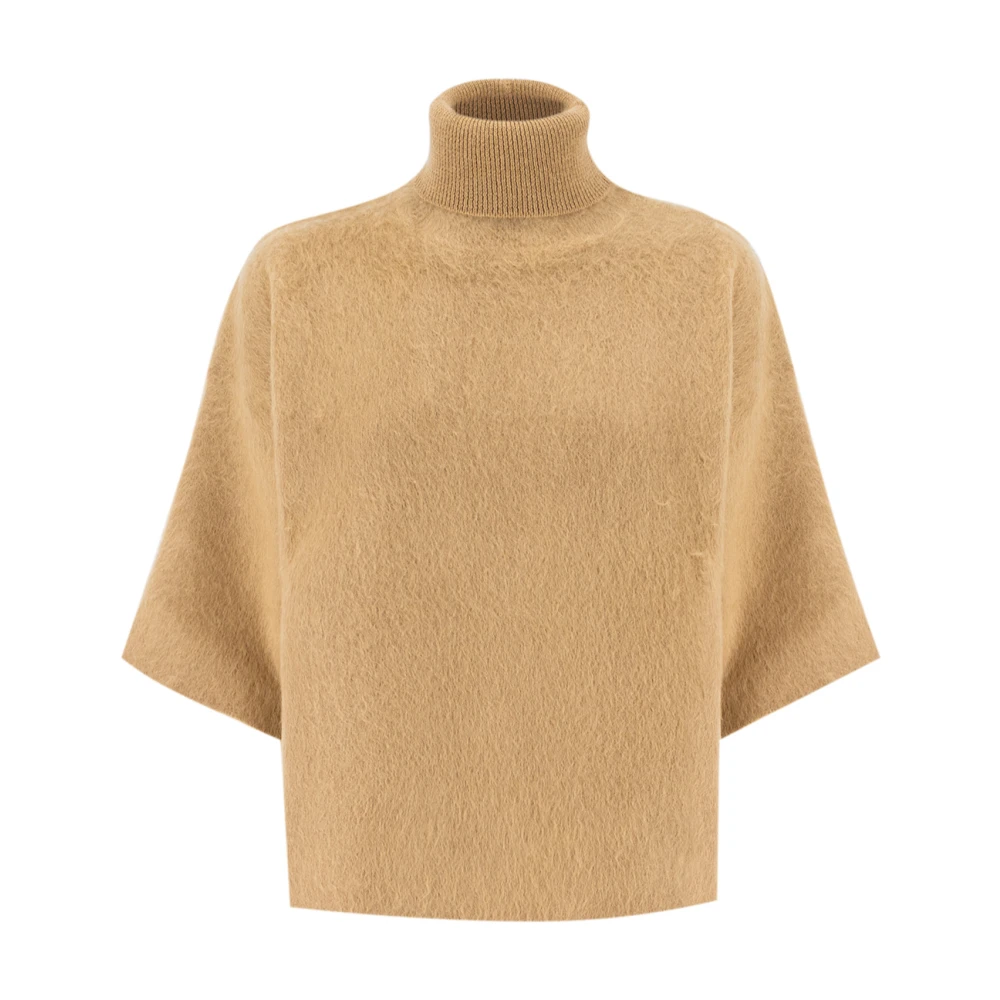 Fabiana Filippi Gezellige Mohair Gebreide Trui Brown Dames