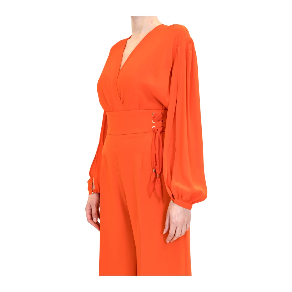 Elisabetta Franchi Gelakte Overhemd Orange Dames