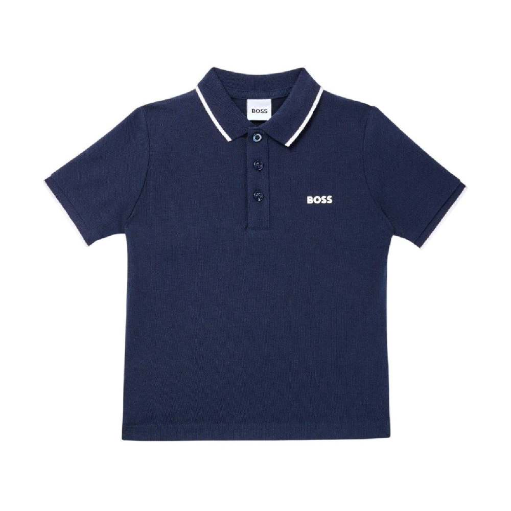 Hugo Boys Blue Navy Short Sleeve Polo - Kids Short Sleeve T-Shirts - 16 Y - Kids