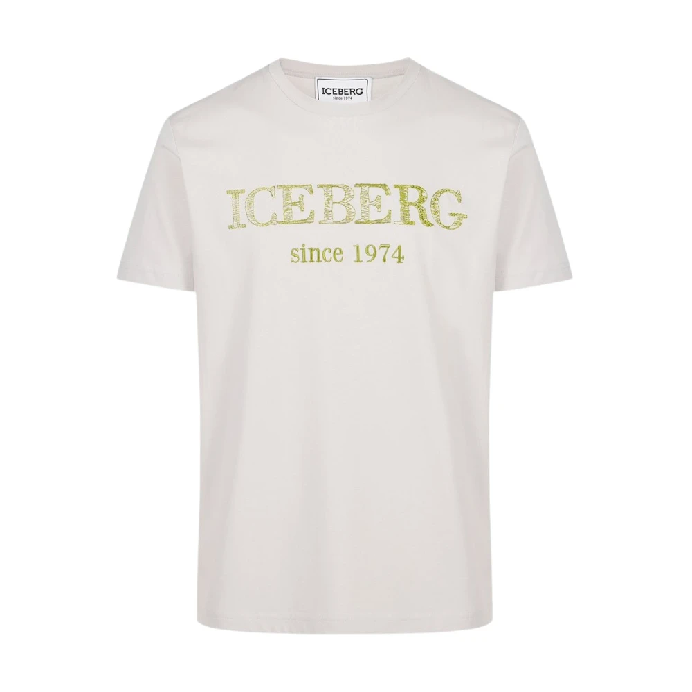 Iceberg Beige crewneck sweatshirt met geborduurd logo Beige Heren