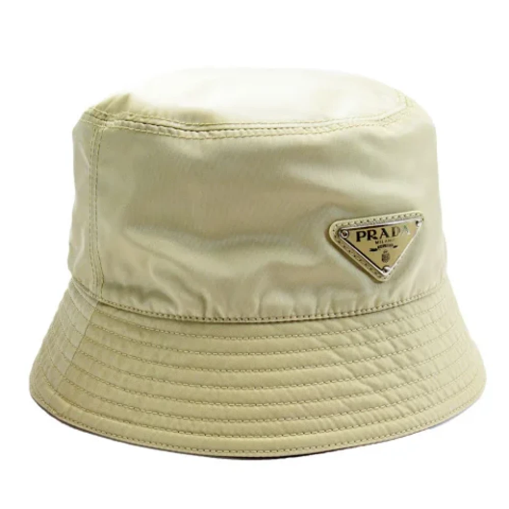 Prada Vintage Pre-owned Nylon hats Beige Dames