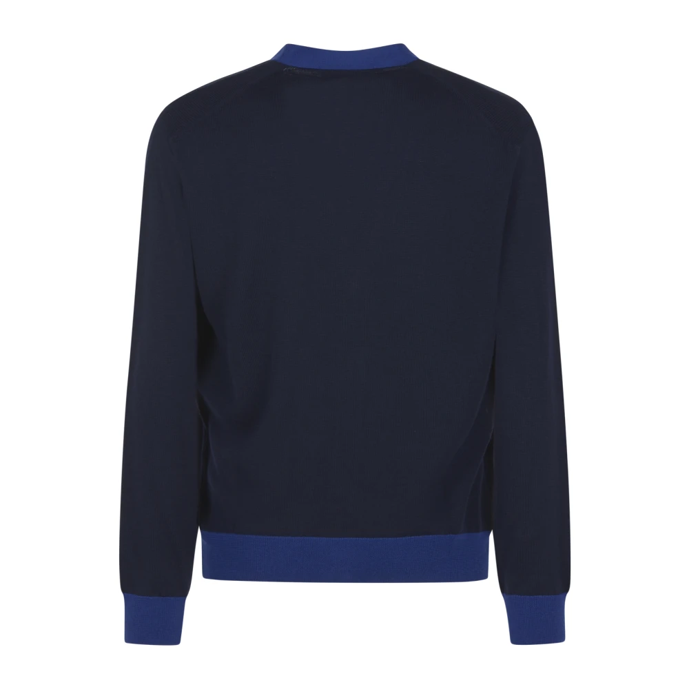 Maison Kitsuné Baby Fox Patch Cardigan Sweaters Blue Heren