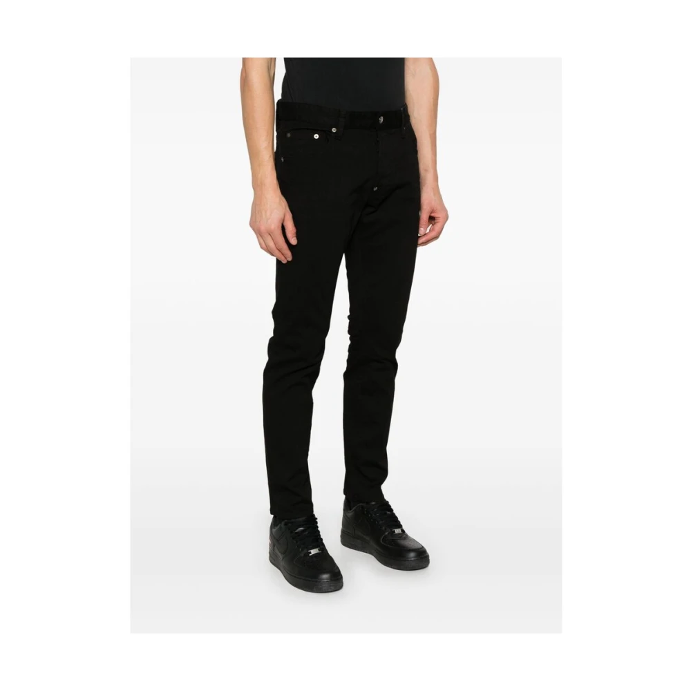 Dsquared2 Zwarte Klassieke Knoopsluiting Jeans Black Heren