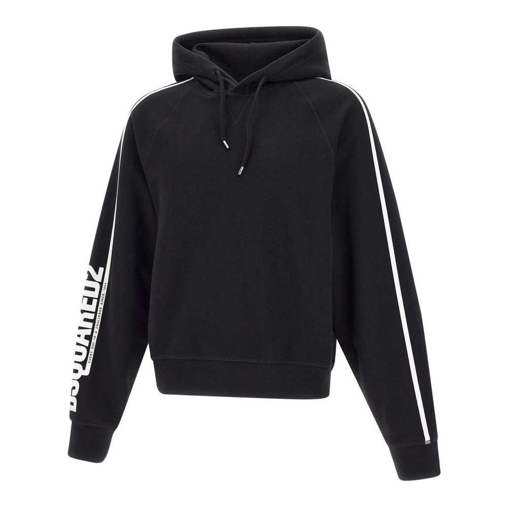 Dsquared2 Zwarte Cipro Katoenen Sweatshirt Hoodie Black Heren