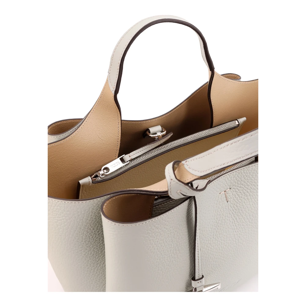 TOD'S Leren handtas met tijdloos detail Gray Dames