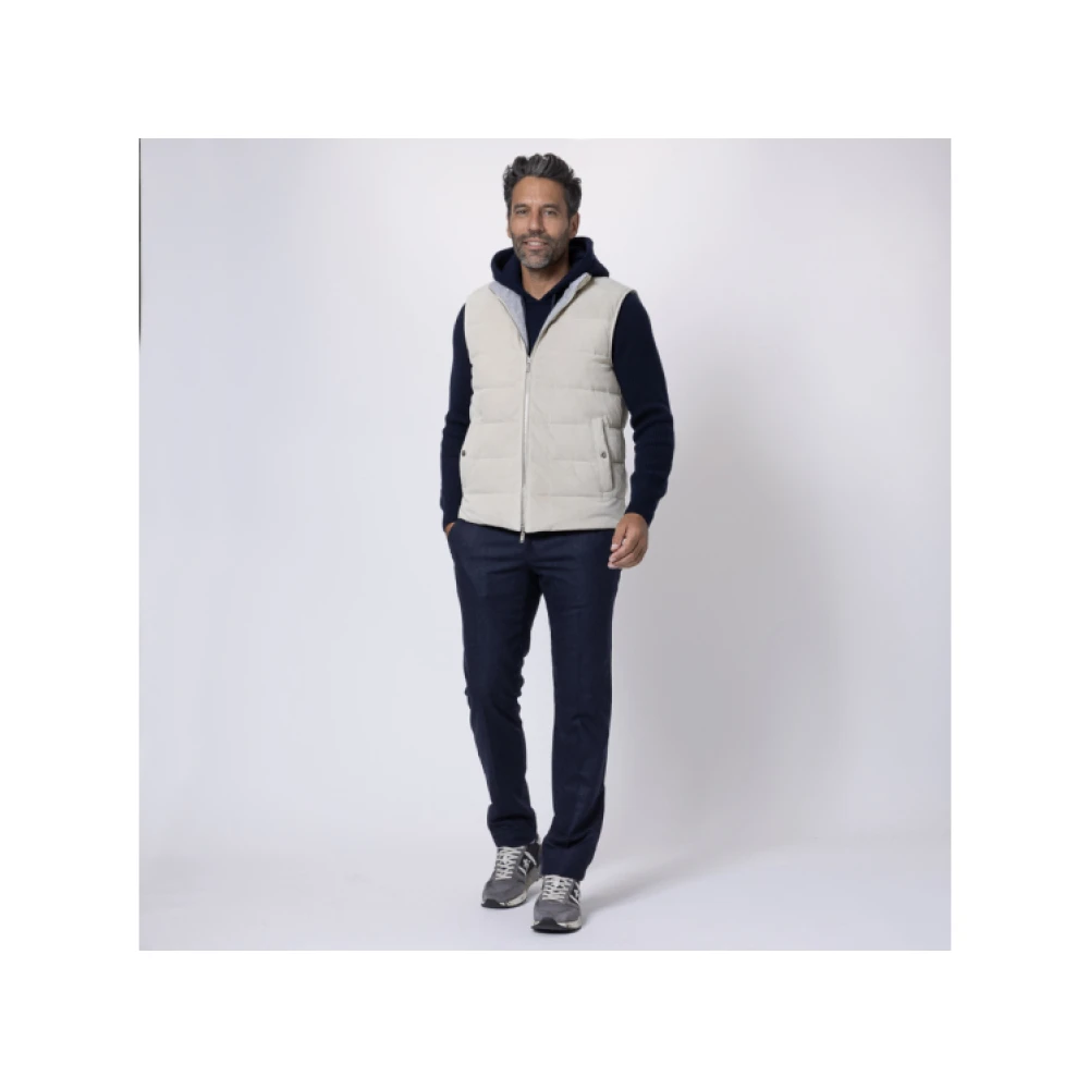 Eleventy Omkeerbaar mouwloos vest in beige en grijs Gray Heren